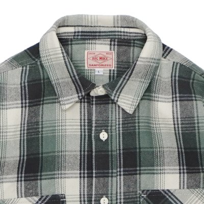 画像3: BIG MIKE（ビッグマイク）Heavy Flannel L/S Shirt （ヘビーフランネルロングスリーブシャツ）/ Mint×Grey×White（ミント×グレー×ホワイト）