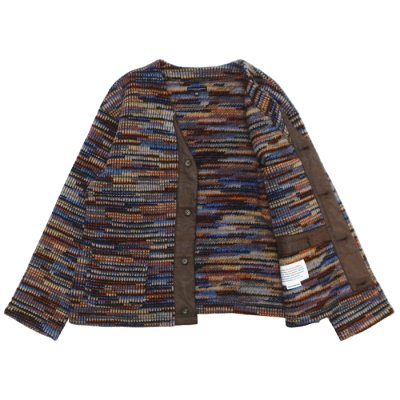画像3: ENGINEERED GARMENTS（エンジニアードガーメンツ）Knit Cardigan（ニットカーディガン）"Wool Poly Sweater Knit" / Blue×Orange（ブルー×オレンジ）