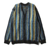 NEEDLES（ニードルズ）Mohair Cardigan（モヘアカーディガン）"Stripe" / Blue×Green（ブルー×グリーン）