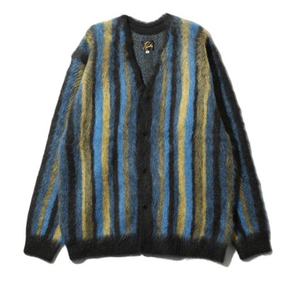 画像1: NEEDLES（ニードルズ）Mohair Cardigan（モヘアカーディガン）"Stripe" / Blue×Green（ブルー×グリーン）
