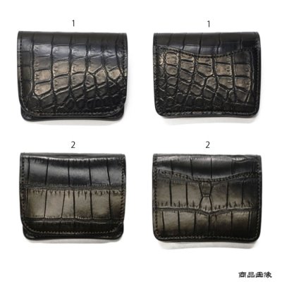 画像9: WILD SWANS（ワイルドスワンズ）CASA（カーサ）コンパクトウォレット/ブラック"クロコダイル"×ブラック"サドルプルアップ"