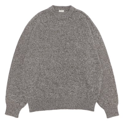 画像1: alvana（アルヴァナ）WOOL WASHI CREWNECK KNIT（ウール和紙クルーネックニット） / Top Khaki（トップカーキ）