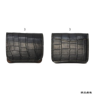 画像10: WILD SWANS（ワイルドスワンズ）CASA（カーサ）コンパクトウォレット/ブラック"クロコダイル"×キャメル"ブッテーロ"