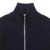 画像3: Yonetomi NEW BASIC（ヨネトミニューベーシック）EX Fine Wool Rib Knit Blouson（エクストラファインウールニットブルゾン）/ Navy（ネイビー） (3)