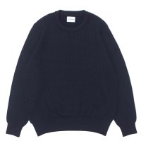 Yonetomi NEW BASIC（ヨネトミニューベーシック）EX Fine Wool Rib Knit Pull Over（エクストラファインウールニットプルオーバー）/ Navy（ネイビー）
