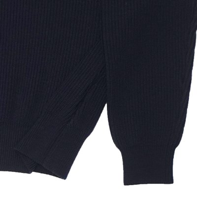 画像5: Yonetomi NEW BASIC（ヨネトミニューベーシック）EX Fine Wool Rib Knit Pull Over（エクストラファインウールニットプルオーバー）/ Navy（ネイビー）