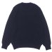 画像2: Yonetomi NEW BASIC（ヨネトミニューベーシック）EX Fine Wool Rib Knit Pull Over（エクストラファインウールニットプルオーバー）/ Navy（ネイビー） (2)