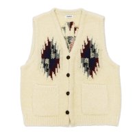 COOHEM（コーヘン）WOOL CHIMAYO JACQUARD VEST（ウールチマヨジャガードベスト）/ IVORY（アイボリー）