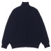 画像2: Yonetomi NEW BASIC（ヨネトミニューベーシック）EX Fine Wool Rib Knit Blouson（エクストラファインウールニットブルゾン）/ Navy（ネイビー） (2)
