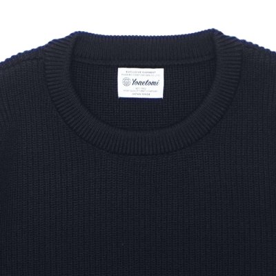 画像3: Yonetomi NEW BASIC（ヨネトミニューベーシック）EX Fine Wool Rib Knit Pull Over（エクストラファインウールニットプルオーバー）/ Navy（ネイビー）