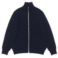 Yonetomi NEW BASIC（ヨネトミニューベーシック）EX Fine Wool Rib Knit Blouson（エクストラファインウールニットブルゾン）/ Navy（ネイビー）