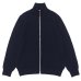 画像1: Yonetomi NEW BASIC（ヨネトミニューベーシック）EX Fine Wool Rib Knit Blouson（エクストラファインウールニットブルゾン）/ Navy（ネイビー） (1)
