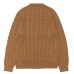 画像2: Yonetomi NEW BASIC（ヨネトミニューベーシック）ORGANIC BROWN COTTON KNIT P/O（オーガニックブラウンコットンニットプルオーバー）"CABLE" / Brown（ブラウン） (2)