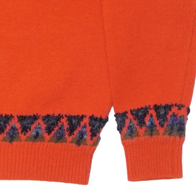 画像5: COOHEM（コーヘン）交編 NORDIC KNIT P/O（交編 ノルディックニットプルオーバー）/ ORANGE（オレンジ）