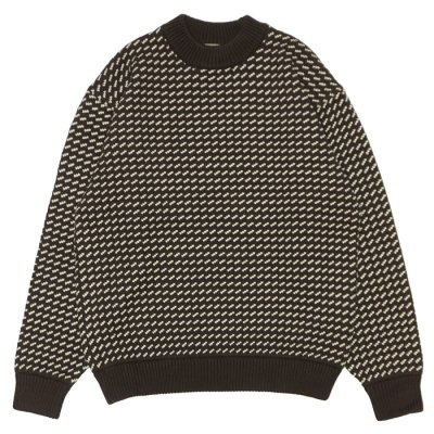画像1: L.L.Bean Japan Edition（エルエルビーン ジャパンエディション）Men's Wayne Sweater Bard's-Eye（メンズ ウェインセーターバーズアイ） / Brown×Natural（ブラウン×ナチュラル）