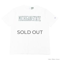 Champion（チャンピオン）T1011 US Print T-Shirt（ティーテンイレブンUSプリントTシャツ）"MICHIGAN STATE・Made in USA" / White×Green（ホワイト×グリーン）※Sサイズのみ