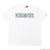 画像1: Champion（チャンピオン）T1011 US Print T-Shirt（ティーテンイレブンUSプリントTシャツ）"MICHIGAN STATE・Made in USA" / White×Green（ホワイト×グリーン）※Sサイズのみ (1)