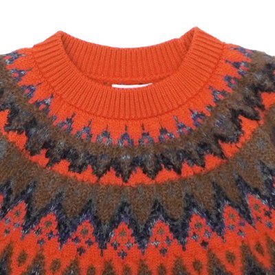 画像3: COOHEM（コーヘン）W's 交編 NORDIC KNIT P/O（ウィメンズ 交編 ノルディックニットプルオーバー）/ ORANGE（オレンジ）
