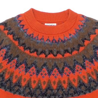 画像3: COOHEM（コーヘン）交編 NORDIC KNIT P/O（交編 ノルディックニットプルオーバー）/ ORANGE（オレンジ）