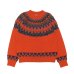 画像1: COOHEM（コーヘン）W's 交編 NORDIC KNIT P/O（ウィメンズ 交編 ノルディックニットプルオーバー）/ ORANGE（オレンジ） (1)