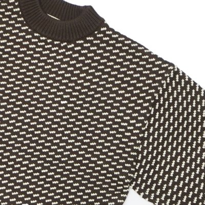 画像4: L.L.Bean Japan Edition（エルエルビーン ジャパンエディション）Men's Wayne Sweater Bard's-Eye（メンズ ウェインセーターバーズアイ） / Brown×Natural（ブラウン×ナチュラル）