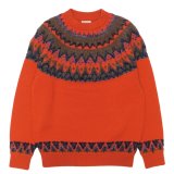 COOHEM（コーヘン）交編 NORDIC KNIT P/O（交編 ノルディックニットプルオーバー）/ ORANGE（オレンジ）
