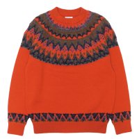COOHEM（コーヘン）交編 NORDIC KNIT P/O（交編 ノルディックニットプルオーバー）/ ORANGE（オレンジ）