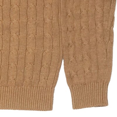 画像5: Yonetomi NEW BASIC（ヨネトミニューベーシック）ORGANIC BROWN COTTON KNIT P/O（オーガニックブラウンコットンニットプルオーバー）"CABLE" / Brown（ブラウン）