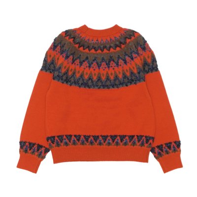 画像2: COOHEM（コーヘン）W's 交編 NORDIC KNIT P/O（ウィメンズ 交編 ノルディックニットプルオーバー）/ ORANGE（オレンジ）