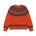画像2: COOHEM（コーヘン）W's 交編 NORDIC KNIT P/O（ウィメンズ 交編 ノルディックニットプルオーバー）/ ORANGE（オレンジ） (2)