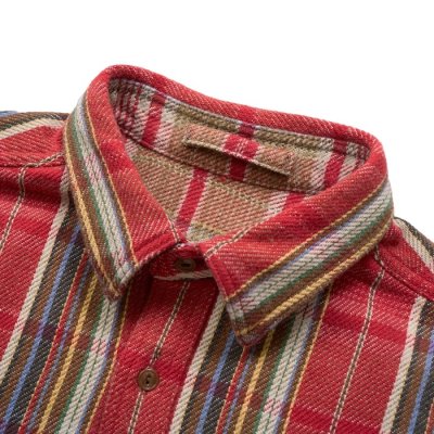 画像5: Nigel Cabourn（ナイジェル・ケーボン）FIELD SHIRT（フィールドシャツ）"HEAVY NEL REVERSIBLE" / Red（レッド）