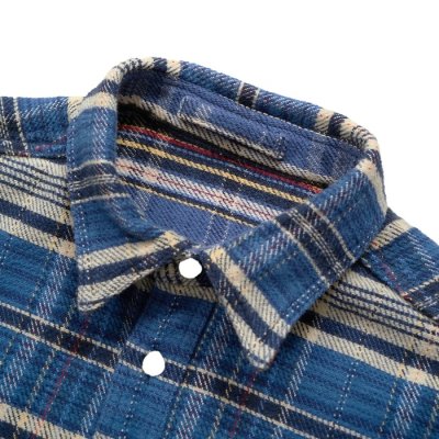 画像6: Nigel Cabourn（ナイジェル・ケーボン）FIELD SHIRT（フィールドシャツ）"HEAVY NEL REVERSIBLE" / Blue（ブルー）