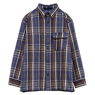 画像1: Nigel Cabourn（ナイジェル・ケーボン）FIELD SHIRT（フィールドシャツ）"HEAVY NEL REVERSIBLE" / Blue（ブルー）