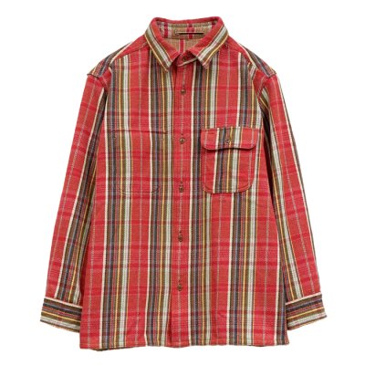 画像1: Nigel Cabourn（ナイジェル・ケーボン）FIELD SHIRT（フィールドシャツ）"HEAVY NEL REVERSIBLE" / Red（レッド）