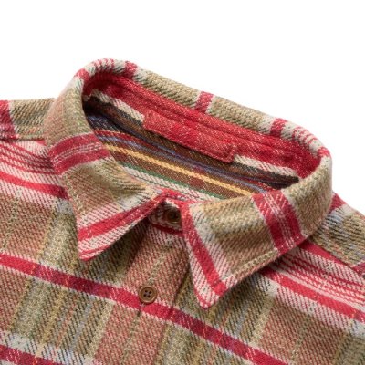 画像6: Nigel Cabourn（ナイジェル・ケーボン）FIELD SHIRT（フィールドシャツ）"HEAVY NEL REVERSIBLE" / Red（レッド）