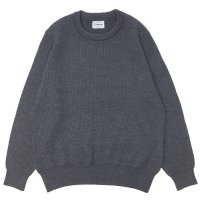 Yonetomi NEW BASIC（ヨネトミニューベーシック）EX Fine Wool Rib Knit Pull Over（エクストラファインウールニットプルオーバー）/ Gray（グレー）