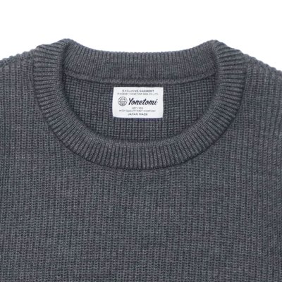 画像3: Yonetomi NEW BASIC（ヨネトミニューベーシック）EX Fine Wool Rib Knit Pull Over（エクストラファインウールニットプルオーバー）/ Gray（グレー）