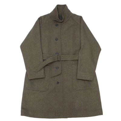 画像1: KAPTAIN SUNSHINE（キャプテンサンシャイン）Stand Collar Coat（スタンドカラーコート） "Cotton Wool Double Cloth" / Moss（モス）