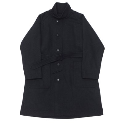 画像1: KAPTAIN SUNSHINE（キャプテンサンシャイン）Stand Collar Coat（スタンドカラーコート） "Cotton Wool Double Cloth" / Charcoal（チャコール）