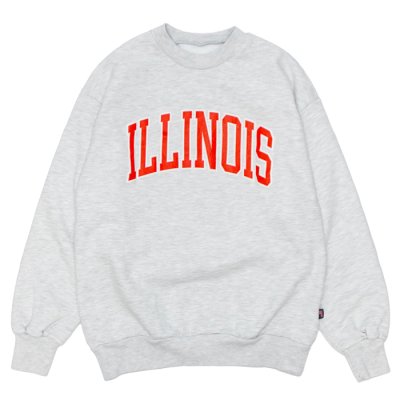 画像1: Sloppy Supply（スラッピーサプライ）NEO VINTAGE SWEAT（ネオヴィンテージスウェット）"ILLINOIS" / A,Gray White×Orange（アッシュグレーホワイト×オレンジ）
