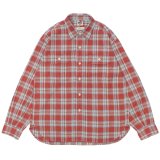 BARNS OUTFITTERS（バーンズアウトフィッターズ）Flannel Check Shirt（フランネルチェックシャツ） / RED（レッド）