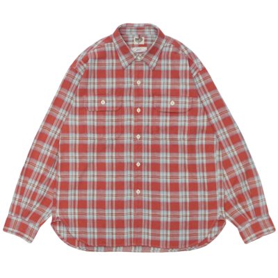 画像1: BARNS OUTFITTERS（バーンズアウトフィッターズ）Flannel Check Shirt（フランネルチェックシャツ） / RED（レッド）