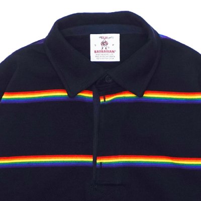画像3: BARBARIAN（バーバリアン）Heavy Weight Rugby Collar Shirt（ヘビーウェイト ラグビーカラーシャツ） / Navy×Red×Orange×Gold（ネイビー×レッド×オレンジ×ゴールド）