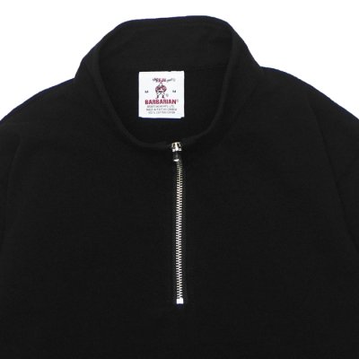 画像3: BARBARIAN（バーバリアン）12oz 1/4 ZIP COLLAR LONG SLEEVE SHIRT（12oz 1/4 ジップカラーロングスリーブシャツ）/ Black（ブラック）