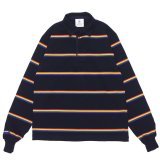 BARBARIAN（バーバリアン）Heavy Weight Rugby Collar Shirt（ヘビーウェイト ラグビーカラーシャツ） / Navy×Red×Orange×Gold（ネイビー×レッド×オレンジ×ゴールド）