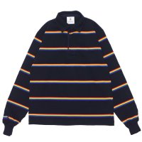BARBARIAN（バーバリアン）Heavy Weight Rugby Collar Shirt（ヘビーウェイト ラグビーカラーシャツ） / Navy×Red×Orange×Gold（ネイビー×レッド×オレンジ×ゴールド）