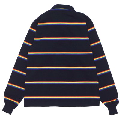画像2: BARBARIAN（バーバリアン）Heavy Weight Rugby Collar Shirt（ヘビーウェイト ラグビーカラーシャツ） / Navy×Red×Orange×Gold（ネイビー×レッド×オレンジ×ゴールド）