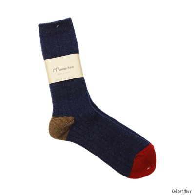 画像6: Mauna Kea（マウナケア）カラーブロックウールリブソックス / 5Colors（全5色展開）※3足までメール便発送可