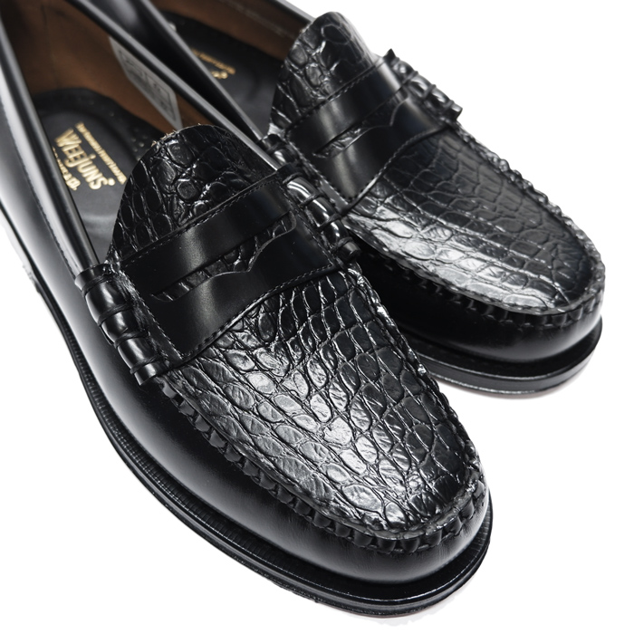 G.H.BASS（ジーエイチバス）LARSON CROC MOC MIX LOAFER（ラーソンクロコモックミックスローファー）レザーソール