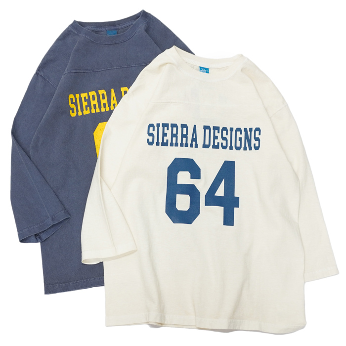 SIERRA DESIGNS×Good On（シエラデザイン×グッドオン）80's FOOTBALL Tee（80'sフットボールTシャツ）/Natural×Aquamarine（ナチュラル×アクアマリン）・Navy×Orange（ネイビー×オレンジ）